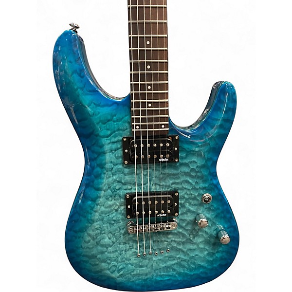Used Schecter Guitar Research C6 PLUS OCEAN BLUE Solid Body Electric Guitar