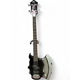 Used Cort Gene Simmons AXE 2 Black and Silver Electric Bass Guitar