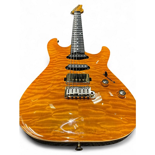 Used Schecter Guitar Research California Classic Trans Amber Solid Body Electric Guitar