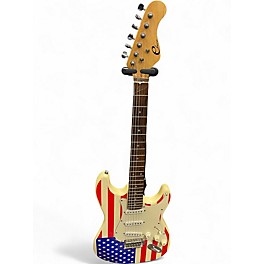 Used Eleca STRAT STYLE AMAERICAN FLAG Solid Body Electric Guitar