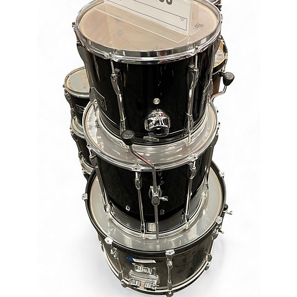 Used Pearl 6 Piece Export Black Drum Kit