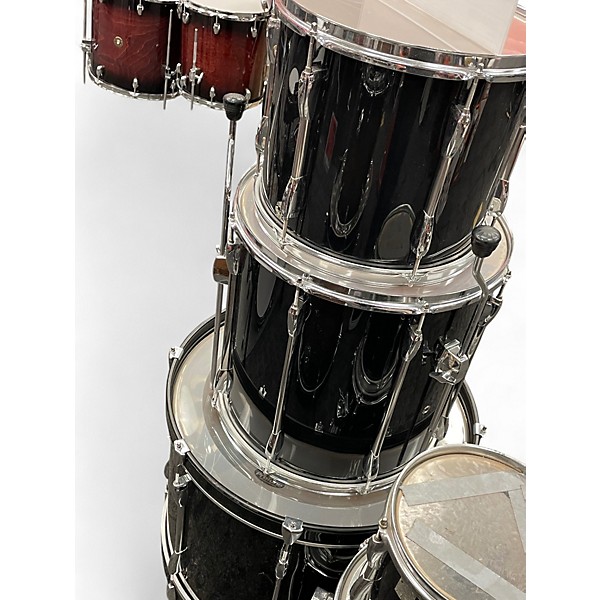 Used Pearl 6 Piece Export Black Drum Kit