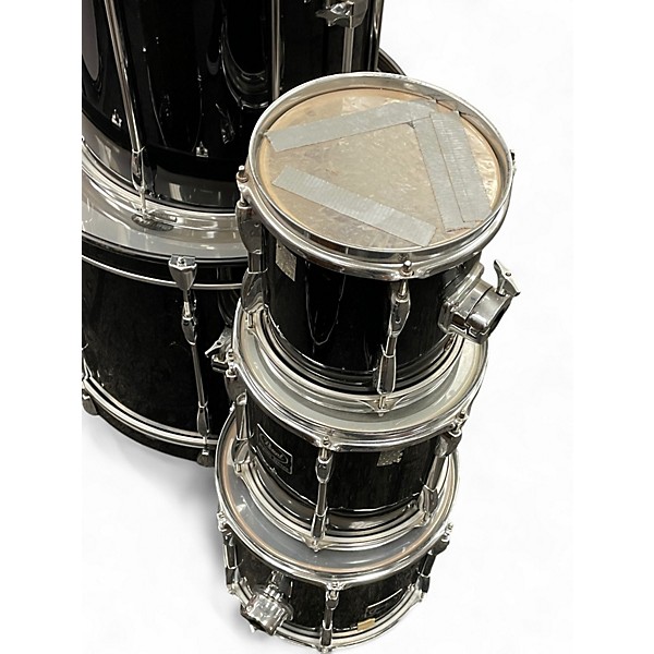 Used Pearl 6 Piece Export Black Drum Kit