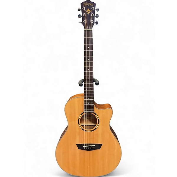 Used Washburn WLO10SCE Natural Acoustic Electric Guitar