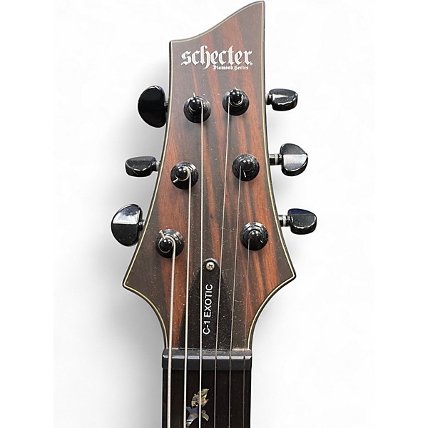 Used Schecter Guitar Research C-1 Exotic Ebony Mahogany Solid Body Electric Guitar