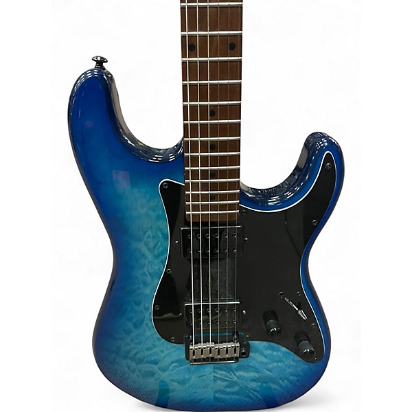 Used 2022 Schecter Guitar Research TRADITIONAL PRO TRANS BLUE BURST Solid Body Electric Guitar