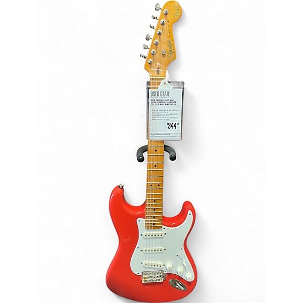 Used Squier Classic Vibe 1950S Stratocaster Fiesta Red Solid Body Electric Guitar