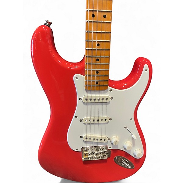 Used Squier Classic Vibe 1950S Stratocaster Fiesta Red Solid Body Electric Guitar