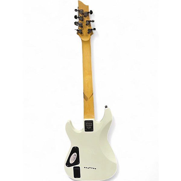 Used Schecter Guitar Research Demon 7 String White Solid Body Electric Guitar