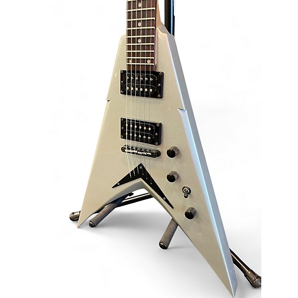 Used Dean Dave Mustaine VMNTX Metallic Silver Solid Body Electric Guitar