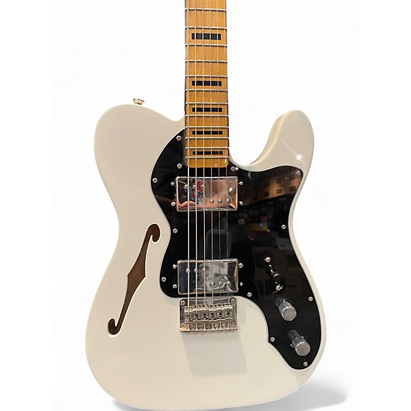 Used Squier Classic Vibe 70s Thinline Telecaster Antique White Hollow Body Electric Guitar