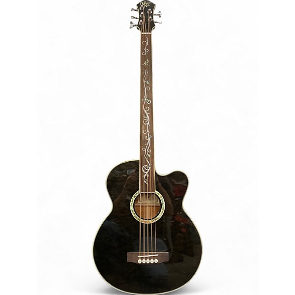 Used Michael Kelly dragonfly 5fl Trans Black Acoustic Bass Guitar