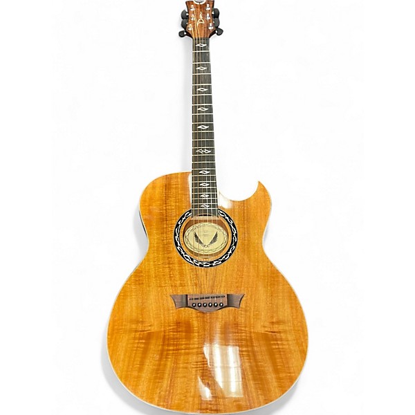 Used Dean EXHIBITION KOA Brown Acoustic Electric Guitar