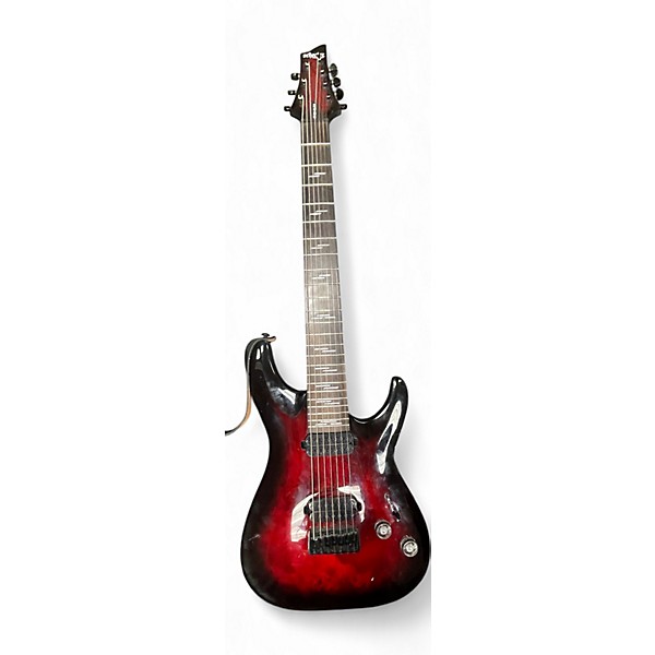 Used Schecter Guitar Research Omen Elite 7 Trans Red Solid Body Electric Guitar