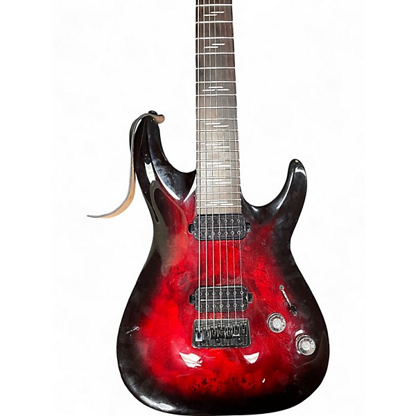 Used Schecter Guitar Research Omen Elite 7 Trans Red Solid Body Electric Guitar