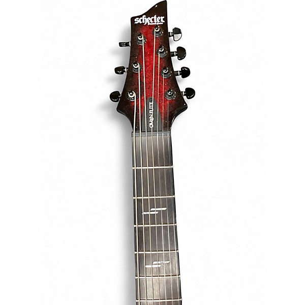 Used Schecter Guitar Research Omen Elite 7 Trans Red Solid Body Electric Guitar