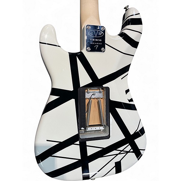 Used 2022 EVH Striped Series Frankie BLACK AND WHITE STRIPES Solid Body Electric Guitar