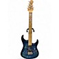 Used Sterling by Music Man JP150 Trans Blue Solid Body Electric Guitar thumbnail