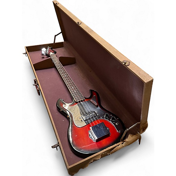 Used Kay Double Cut Sunburst Electric Bass Guitar