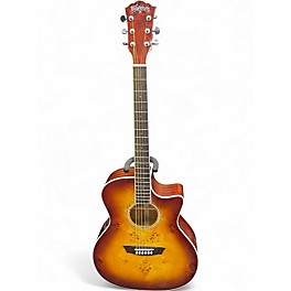 Used Washburn Deep Forest Burl Amber fade Acoustic Electric Guitar