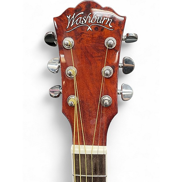 Used Washburn Deep Forest Burl Amber fade Acoustic Electric Guitar