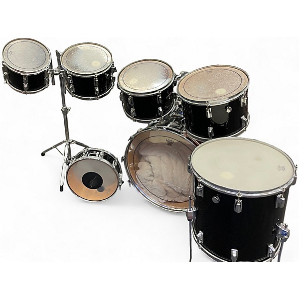 Used Pearl 7 Piece all maple/ carbon fiber black Drum Kit