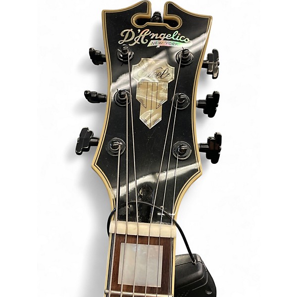 Used 2016 D'Angelico EX-SS Trans Black Hollow Body Electric Guitar