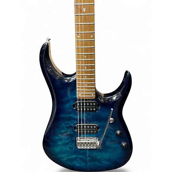Used Sterling by Music Man JP150 Cerulean Blue Solid Body Electric Guitar
