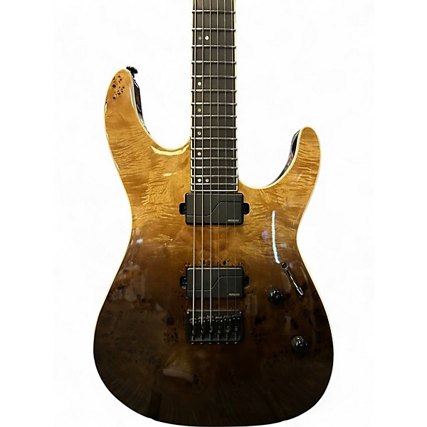 Used ESP LTD M-1000HT Natural Burl Solid Body Electric Guitar