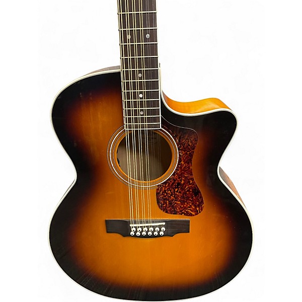 Used Guild F2512CE Sunburst 12 String Acoustic Electric Guitar