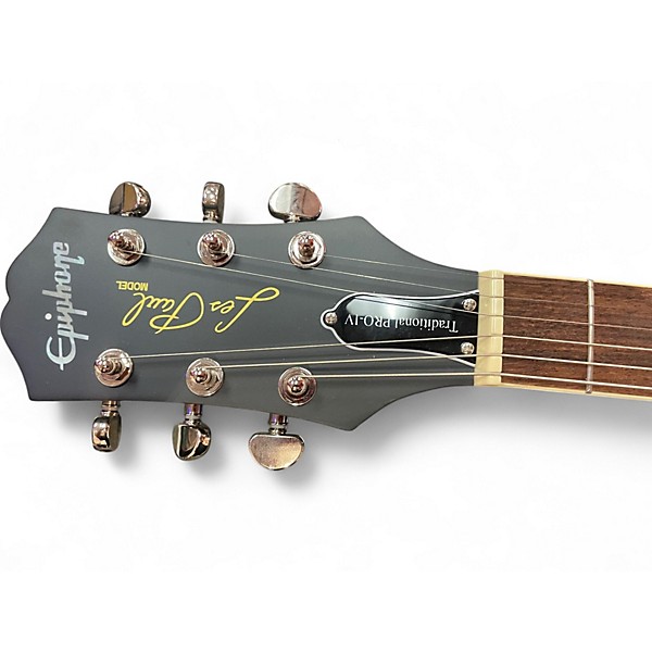 Used Epiphone Les Paul Traditional Pro IV Black Solid Body Electric Guitar