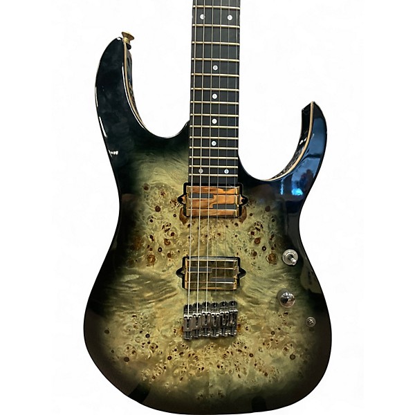 Used Ibanez IRG1121PB Black Charcoal Burst Solid Body Electric Guitar