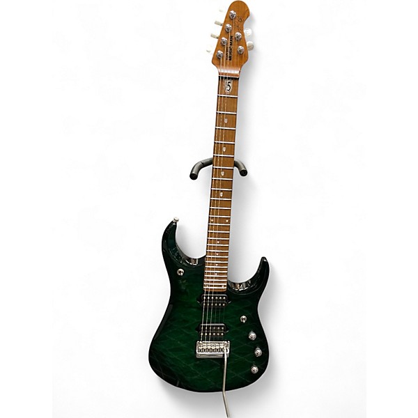 Used 2017 Ernie Ball Music Man JP15 John Petrucci Signature teal quilt burst Solid Body Electric Guitar