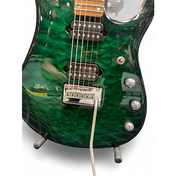 Used 2017 Ernie Ball Music Man JP15 John Petrucci Signature teal quilt burst Solid Body Electric Guitar