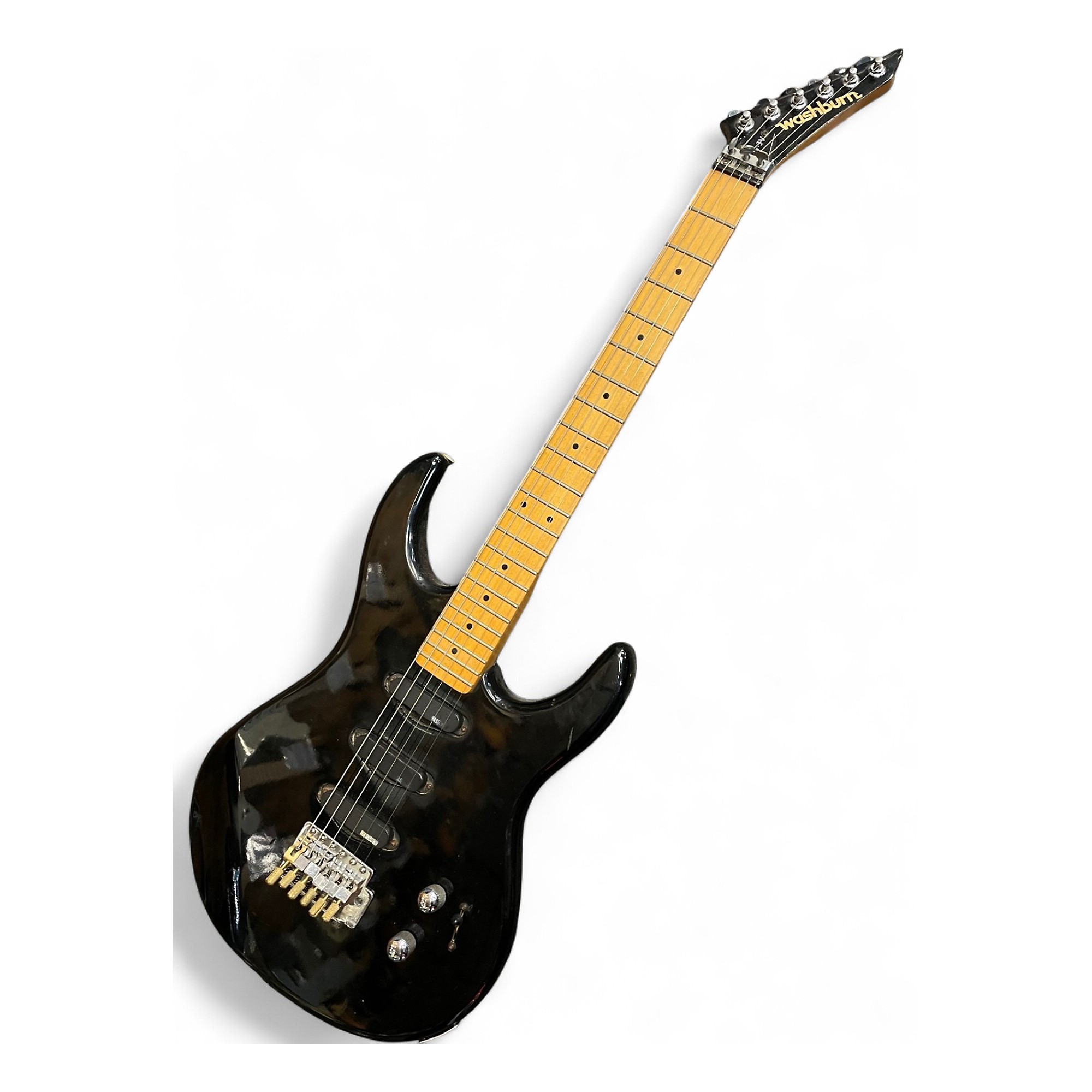 激安 Washburn ギター Vintage 1986 Washburn G-3V Black Solid Body Electric Guitar