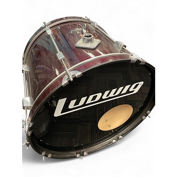Used Ludwig 5 Piece Rocker Chrome Red Drum Kit
