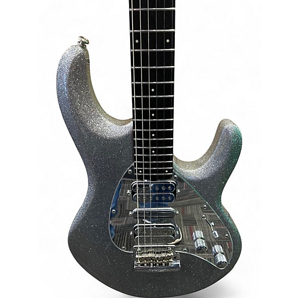 Used Ernie Ball Music Man BFR Silhouette HSH Silver Sparkle Solid Body Electric Guitar