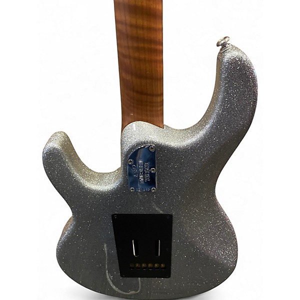 Used Ernie Ball Music Man BFR Silhouette HSH Silver Sparkle Solid Body Electric Guitar