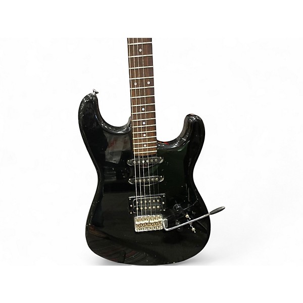 Vintage 1980s Squier Contemporary Stratocaster HSS Black Solid Body Electric Guitar