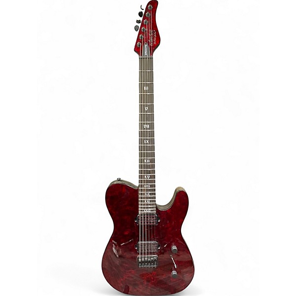 Used Schecter Guitar Research PT APOCALYPSE RED REIGN Solid Body Electric Guitar