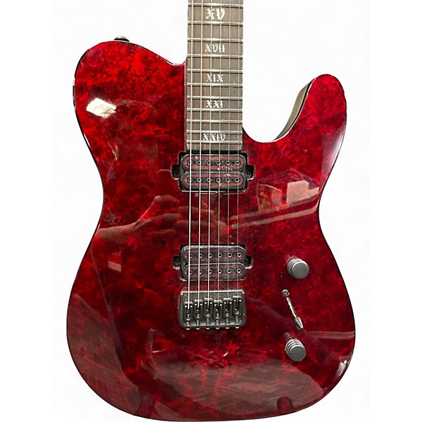 Used Schecter Guitar Research PT APOCALYPSE RED REIGN Solid Body Electric Guitar