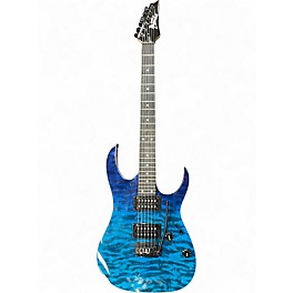 Used Ibanez GIO GRG120QASP TRANSPARENT BLUE Solid Body Electric Guitar
