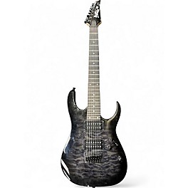 Used Ibanez GIO GRG7221QA TANSPARENT BLACK Solid Body Electric Guitar