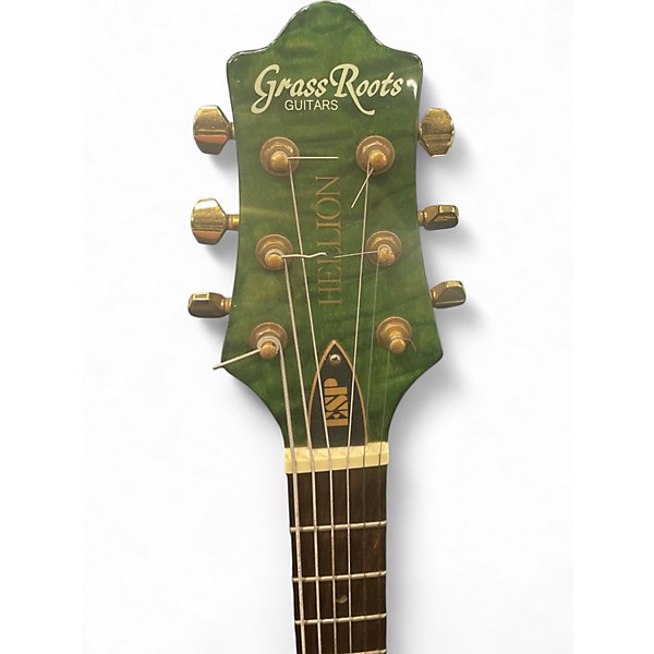 Used Grass Roots By Esp G-U-72-HL2 MALACHITE GREEN Solid Body Electric Guitar