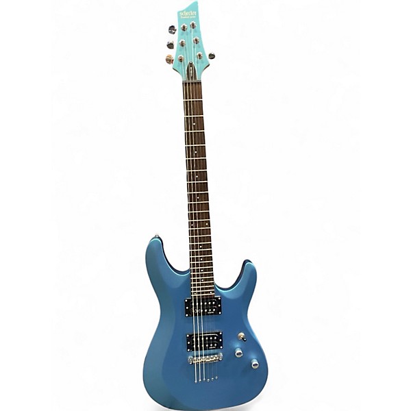 Used Schecter Guitar Research C6 Deluxe Metallic Blue Solid Body Electric Guitar