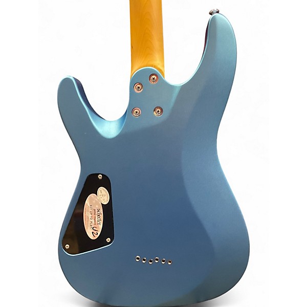 Used Schecter Guitar Research C6 Deluxe Metallic Blue Solid Body Electric Guitar