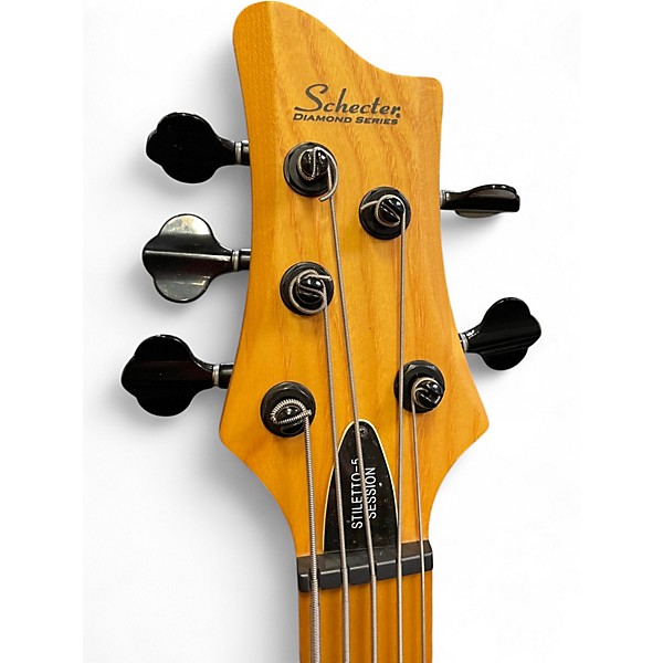 Used Schecter Guitar Research STILETTO 5 SESSION Natural Electric Bass Guitar