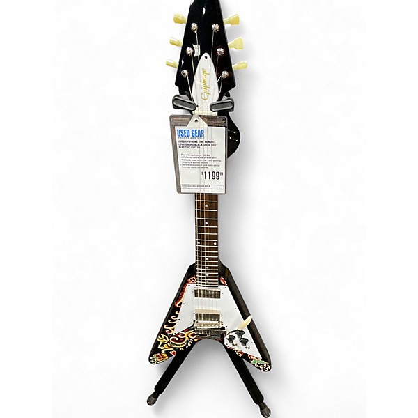 Used Epiphone JIMI HENDRIX LOVE DROPS Black Solid Body Electric Guitar
