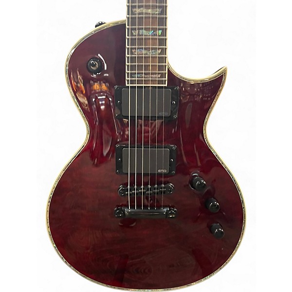 Used ESP LTD EC1000 Deluxe THRU BLACK CHERRY Solid Body Electric Guitar