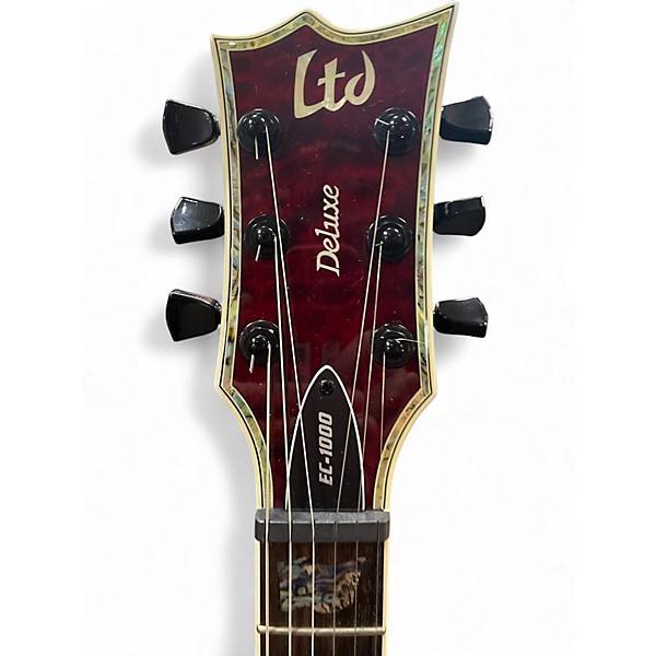 Used ESP LTD EC1000 Deluxe THRU BLACK CHERRY Solid Body Electric Guitar